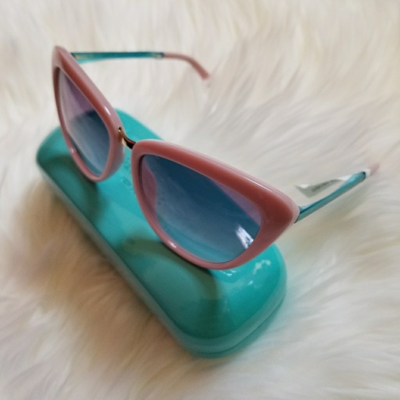 NWT Kate Spade Cissy Cat Pink Gold Sunglasses - Picture 3 of 8
